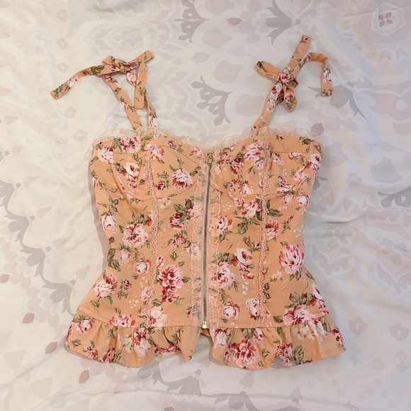 (NWT) Liz Lisa | Peach Floral Bustier - Picture 1 of 3